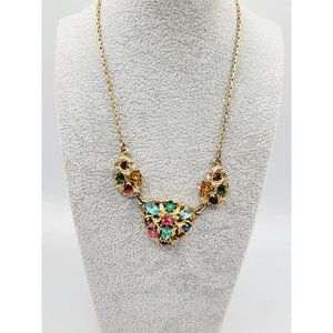 Vintage Rhinestone Colorful Necklace (A256)